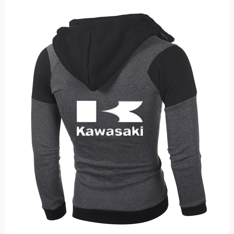 Толстовки Кавасаки Высококачественная Толстовка Повседневная куртка двойная
