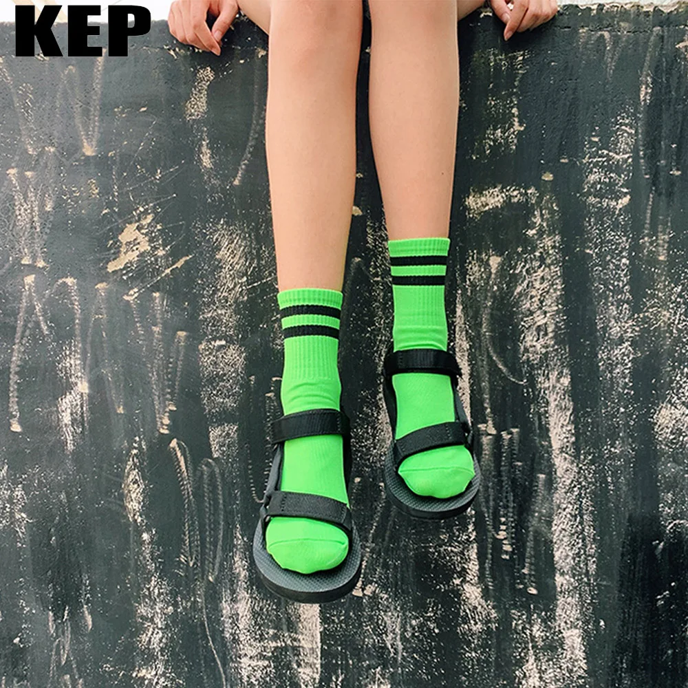 Новые трендовые цветные полосатые хлопковые женские носки без пятки INS стильные