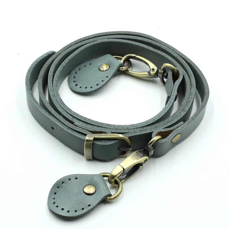 120cm Bags Strap Detachable Handle Real Cowhide Replacement for Women Girls  Shoulder Bag Accessories Adjustable Strap Belt Gray