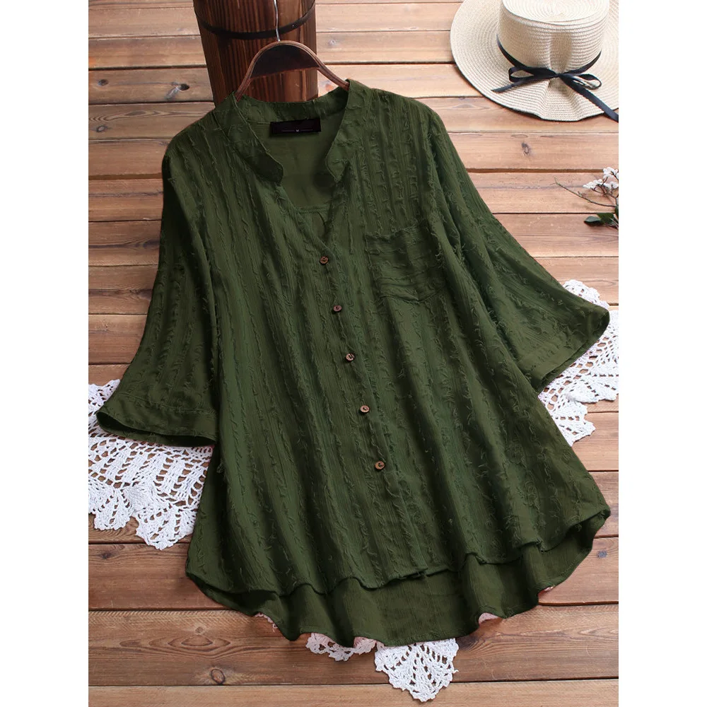 4Xl 5Xl Женская блузка хлопковые рубашки женские повседневные с коротким рукавом в