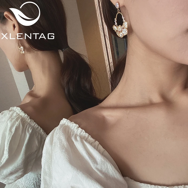 XlentAg 925 серебряные серьги булавки натуральный пресноводный барокко жемчужные в