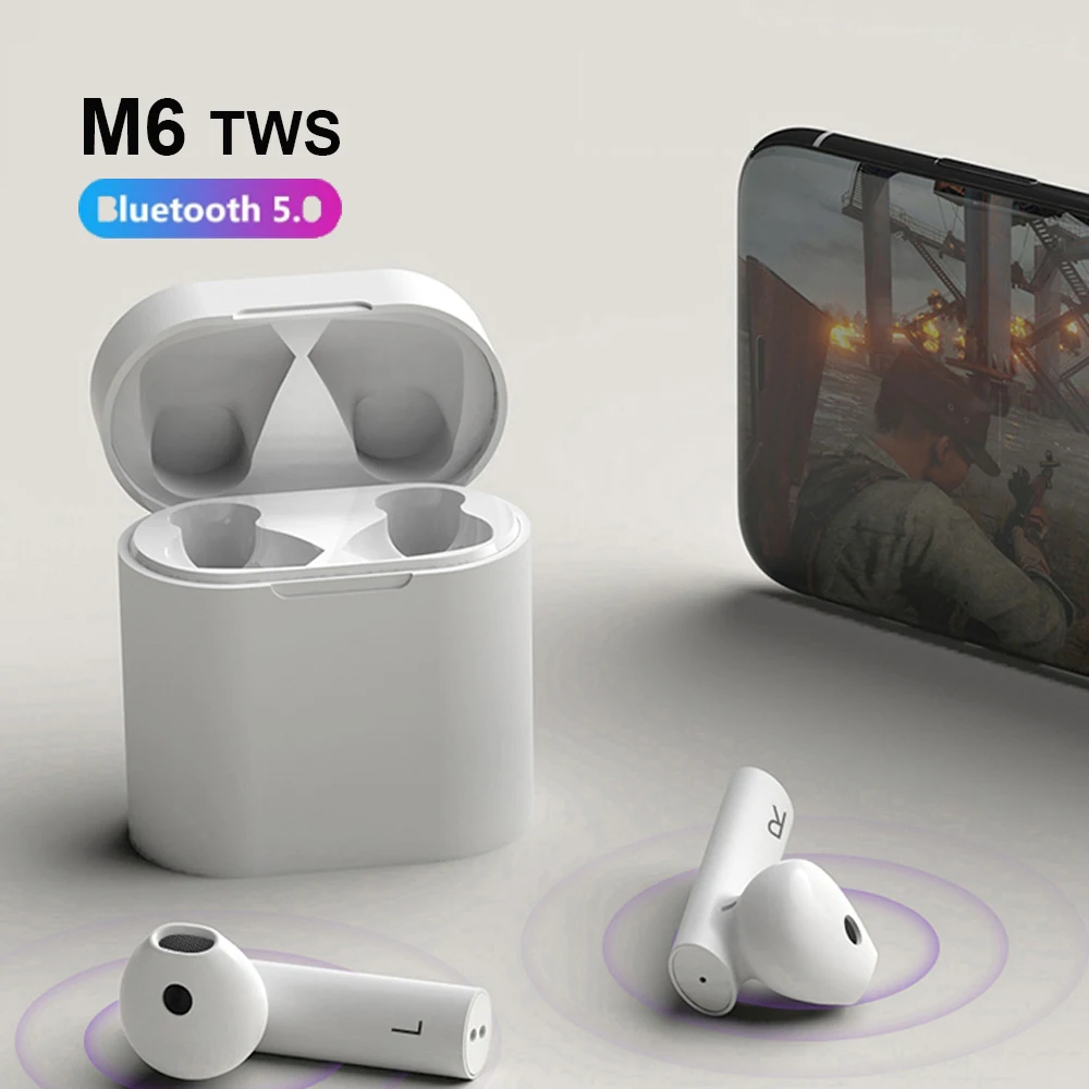 Наушники M6 Bluetooth беспроводные наушники для Xiaomi Redmi Air 5 2 точек TWS с микрофоном HD
