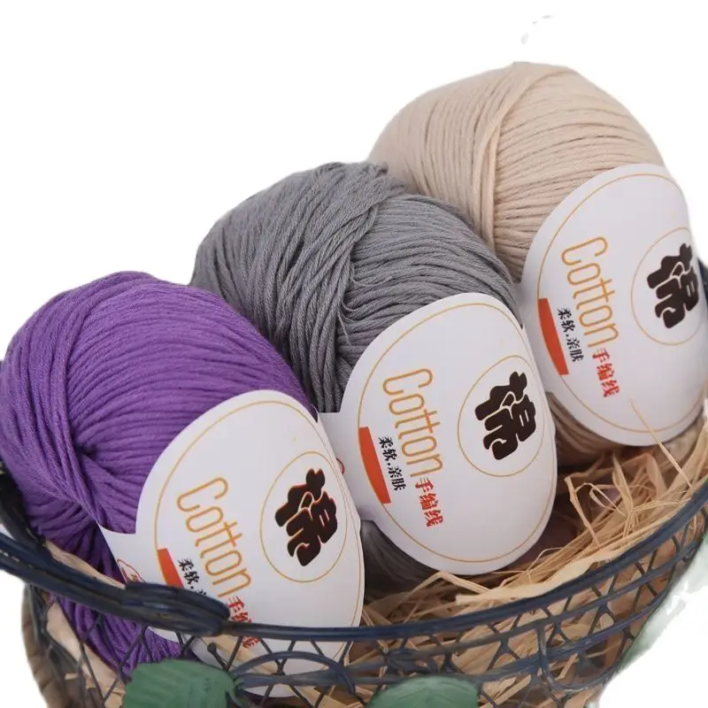 

50grams/Pc Soft Cotton Crochet Yarn Anti-Pilling Fine Quality Hand Knitting Thread For Cardigan Scarf Hat Sweater Doll