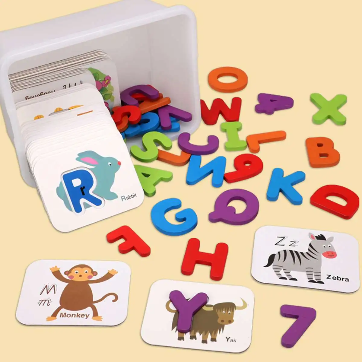 

Cognitive Card 3D Puzzle Alphanumeric Matching Game Cartoon Animal Children Kindergarten Early Education Toys Kids Gifts ZSB18
