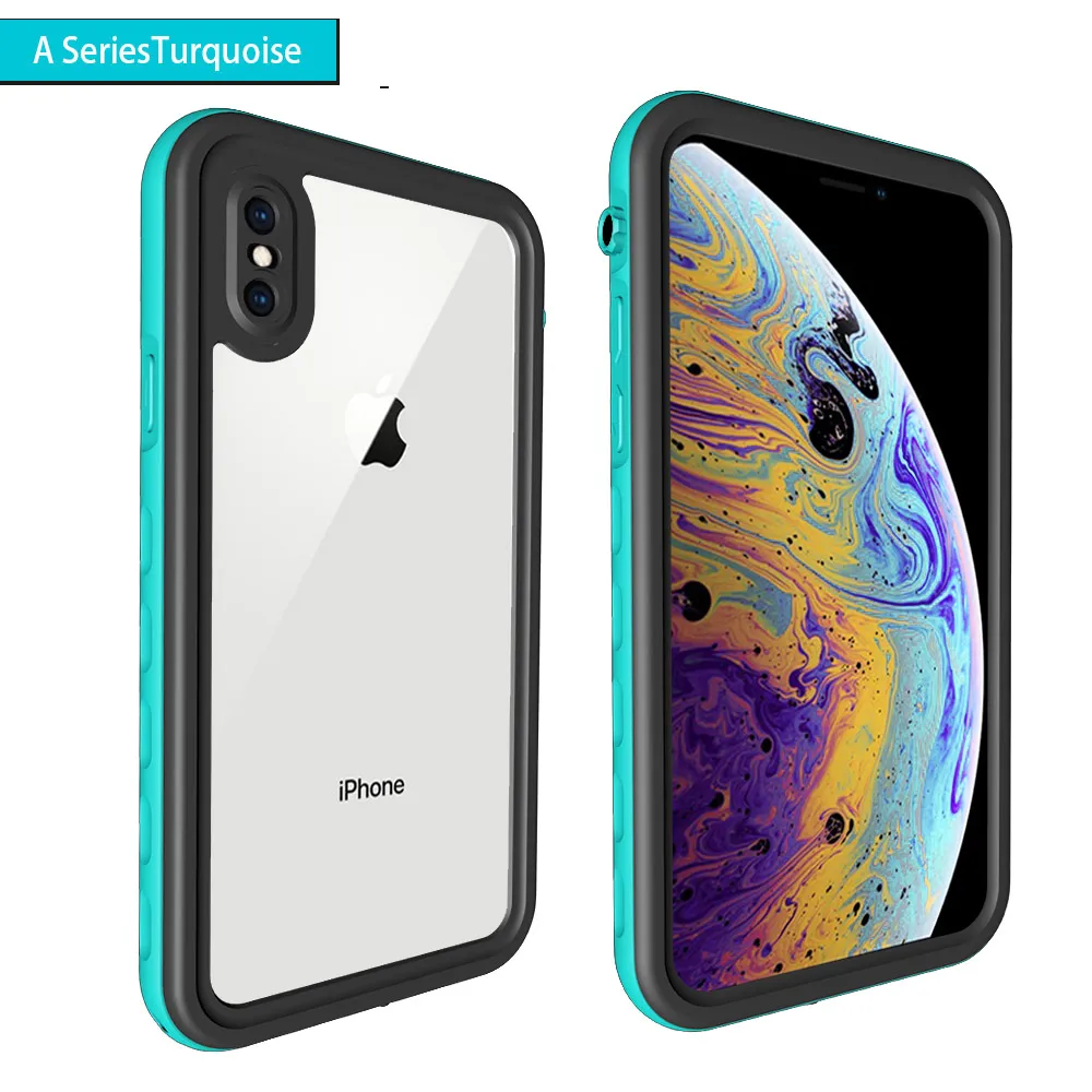 A Series Grass Blue SHELLBOX IP68 Водонепроницаемый чехол для iPhone X XR XS MAX 8 7 Чехол пакет сумка Чехлы для телефона Coque водонепроницаемый чехол для телефона - Цвет: A Series Grass Blue
