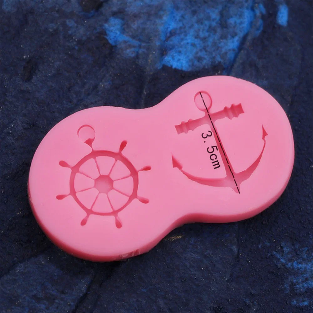 Якорь руля помадка торт Силиконовая форма Шоколадные конфеты формы печенье