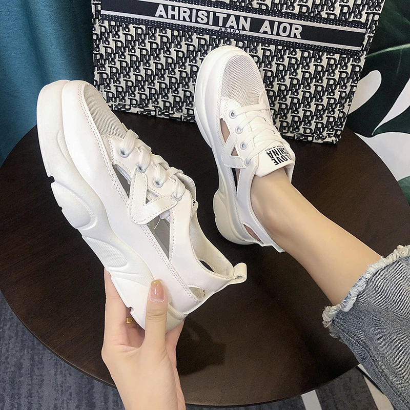 

Сандалии женские универсальные, дышащие сетчатые, с круглым носком, на платформе, модные, лето 2021