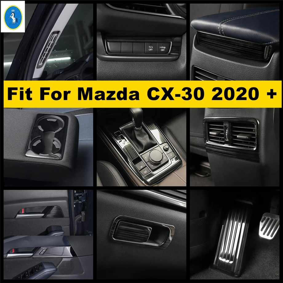 

Pillar A Air AC Door Bowl Gear Box Foot Rest Lights Control Panel Cover Trim For Mazda CX-30 2020 - 2022 Black Interior Refit