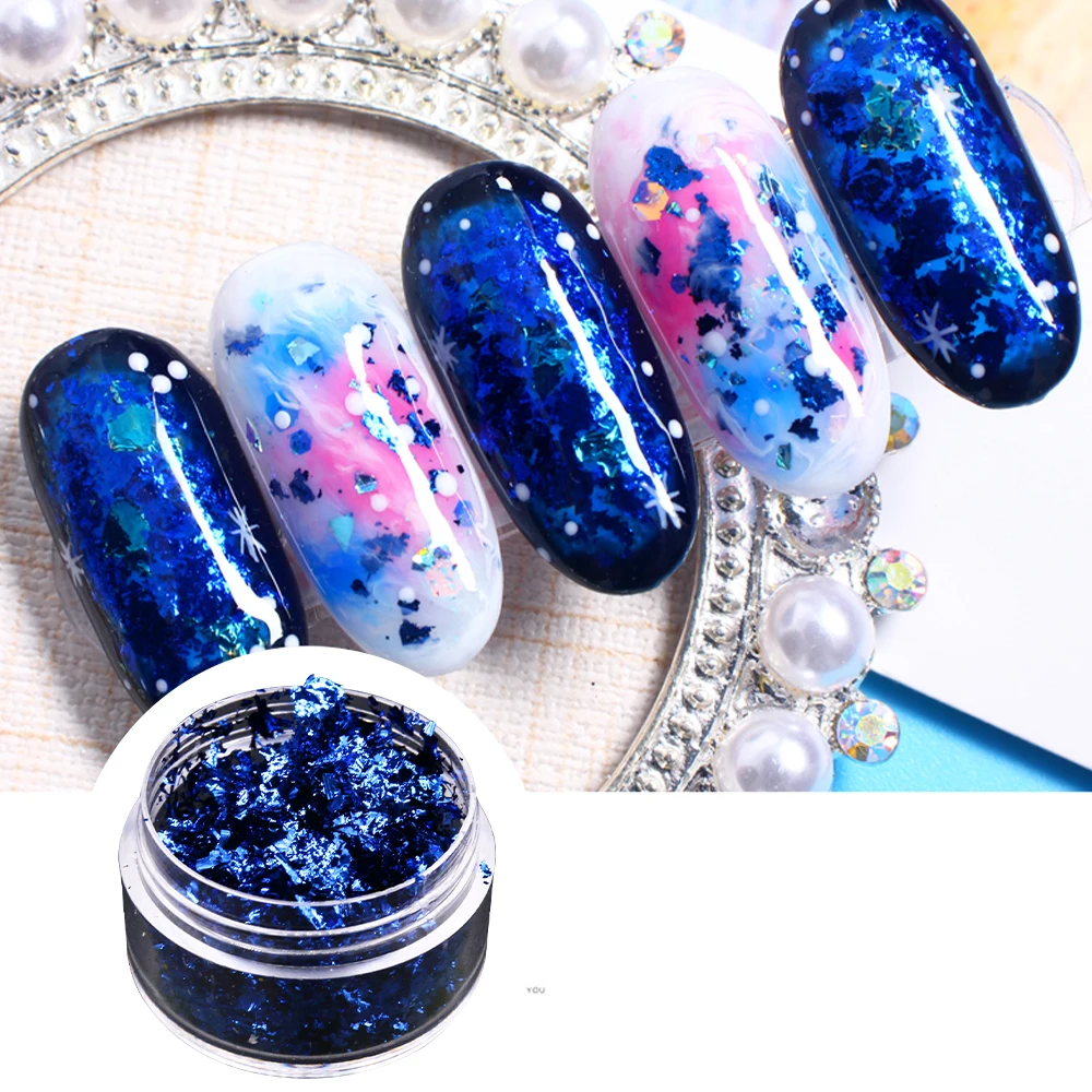 Хлопья из искусственной золотой фольги для украшения ногтей рисования искусства