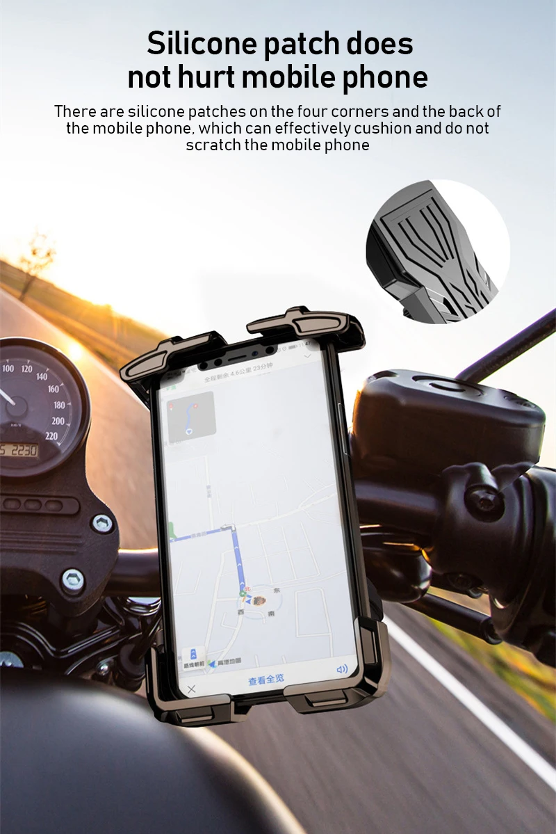 

Универсальный держатель для телефона и велосипеда из алюминиевого сплава, нескользящий держатель для мобильного телефона на руль мотоцикл...