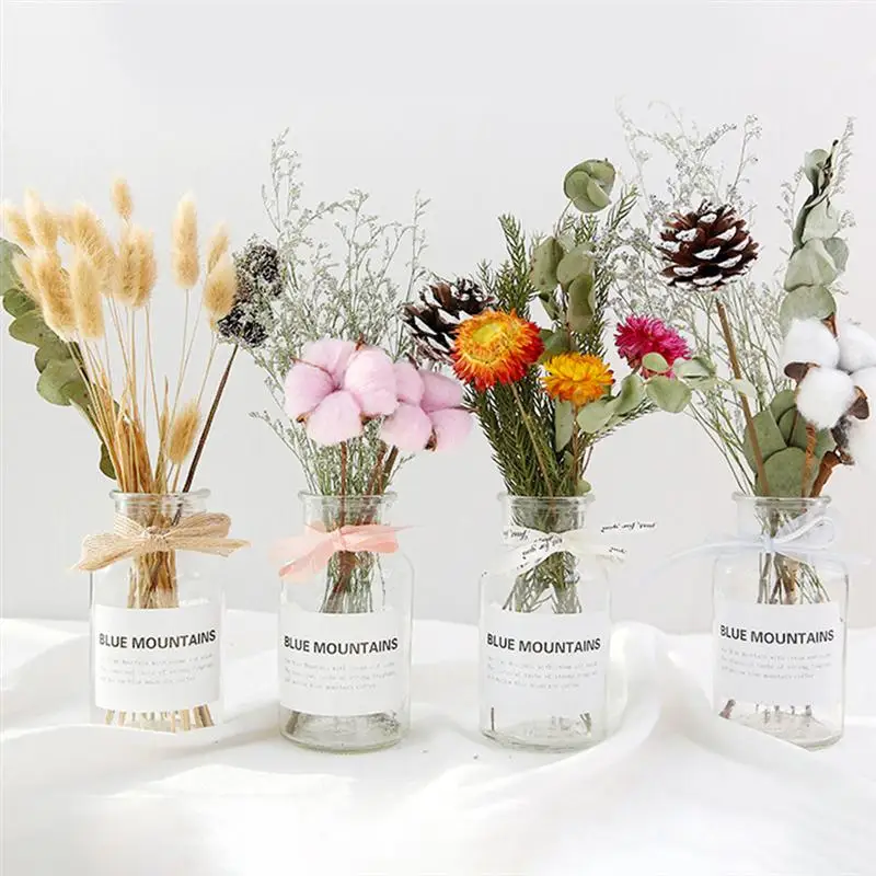 Набор из сушеных цветов и вазы лаванда хвост кролика трава растения реквизит для