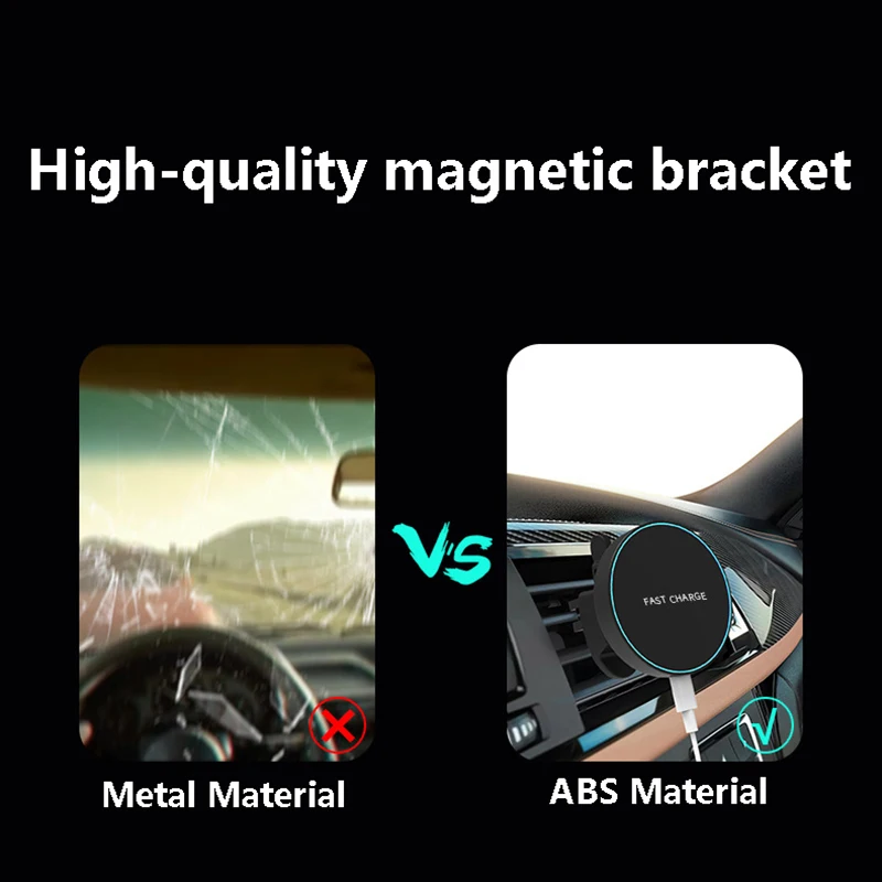 

Magnetic Car Wireless Charger For Magsafe iPhone 12 Pro ProMax 12Mini 15W Fast Charging Phone Holder Magnet Vent Bracket