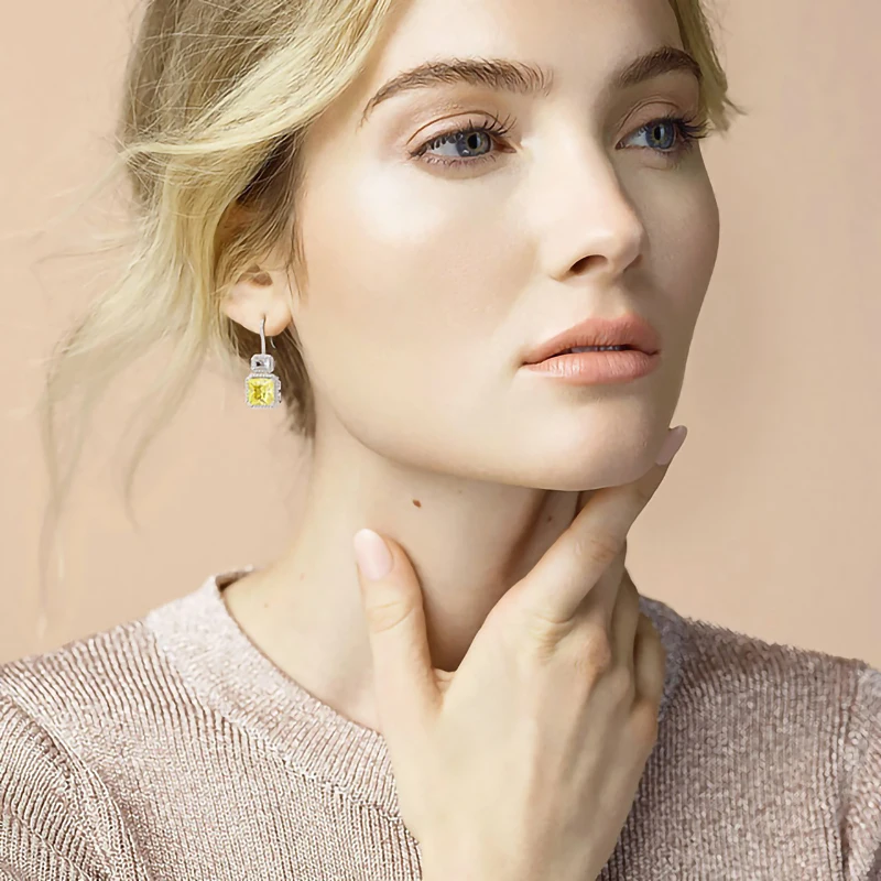 

Luomansi Trendy Famous Design Sparkling 3A Cubic Zirconia Women Dangle Earrings For Wedding Tassel Earrings Pendientes Mujer