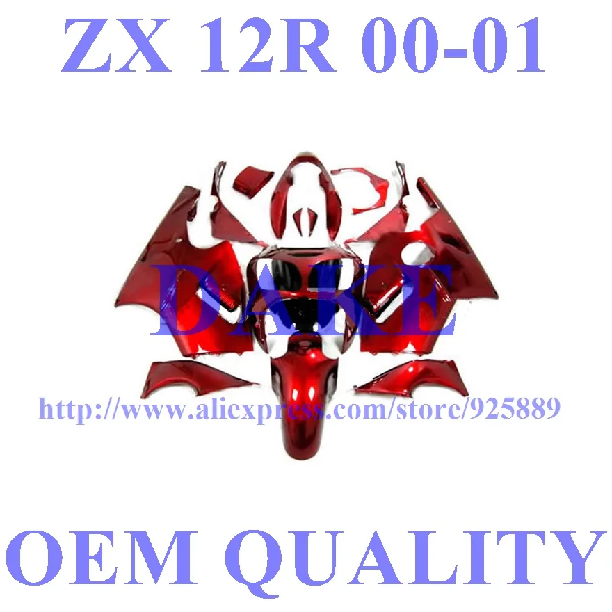 

Kim Red Fairings FOR KAWASAKI NINJA ZX12R ZX 12R 00 01 ZX-12R ZX 12R 2000 2001 Fairings ABS #b2a+