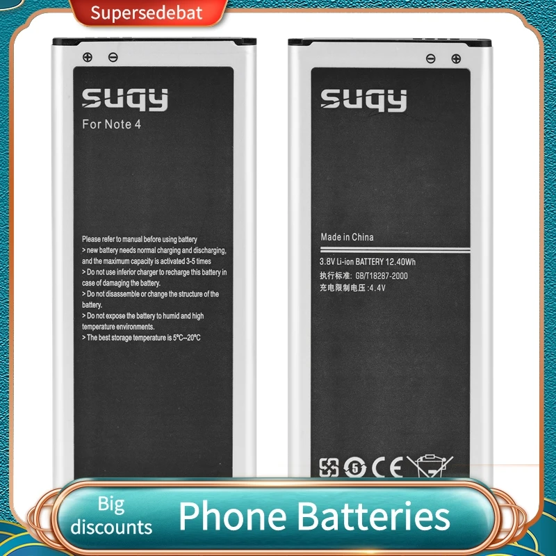 

for Samsung Galaxy Note 4 N910 N910A Bateria 3240mAh EB-BN910BBE Replacement Battery for Samsung Galaxy Note 4 N910V/P Batterie