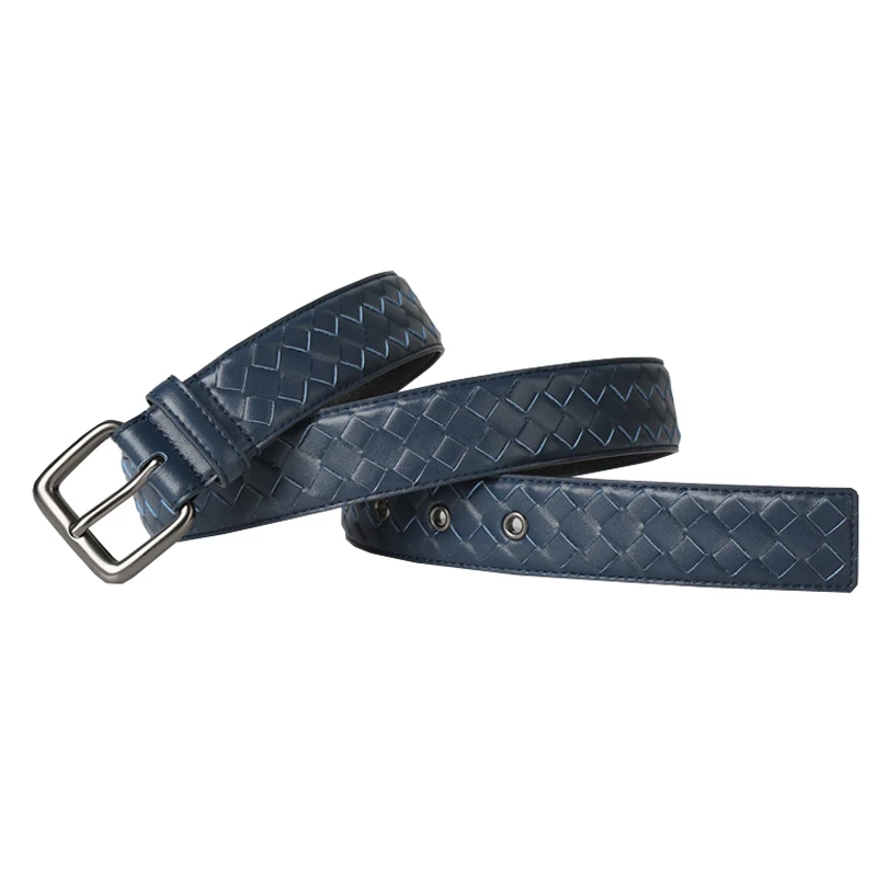 

Western Hand Brided Black Coffee Blue Leather Pin Buckle Men Belt Fashion Jeans Causal Pants Belt