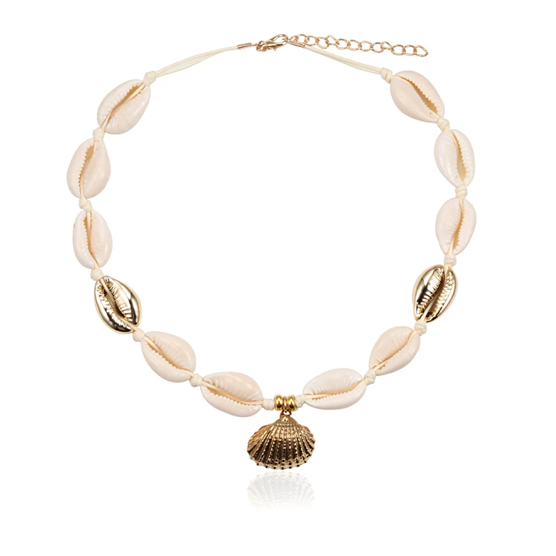 модный Ожерелье-чокер с воротником в виде женщины Летние естественные ракушки