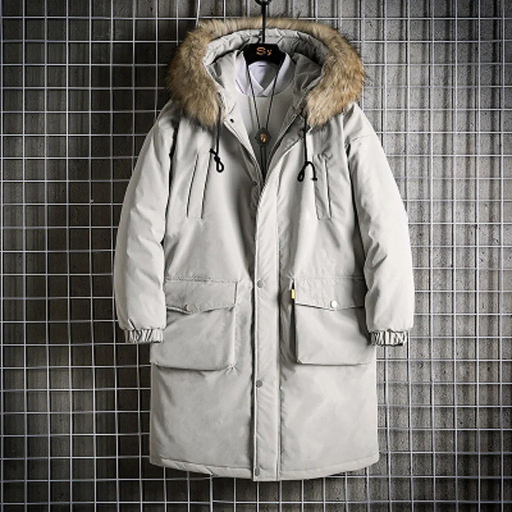 Winter Men Warm Jacket New Style Fashion Fur collar Hooded Thickening Cotton Casual Loose Large Size Men Parkas