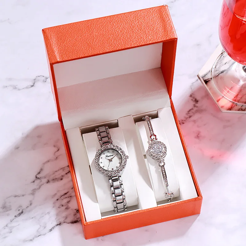 2021 fashion watch female two-piece quartz watch set ladies watch enlarge
