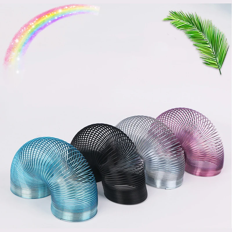

Multi Color Metal Rainbow Circle Funny Wave Spring Circle Children Gift Kids Science Toys Springs Automatic Down Stairs Spring