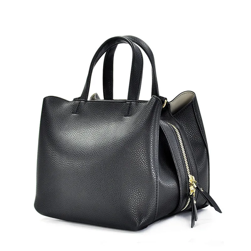 Женские сумки через плечо Vento Marea Boston черные широкие на ремне с верхней ручкой из