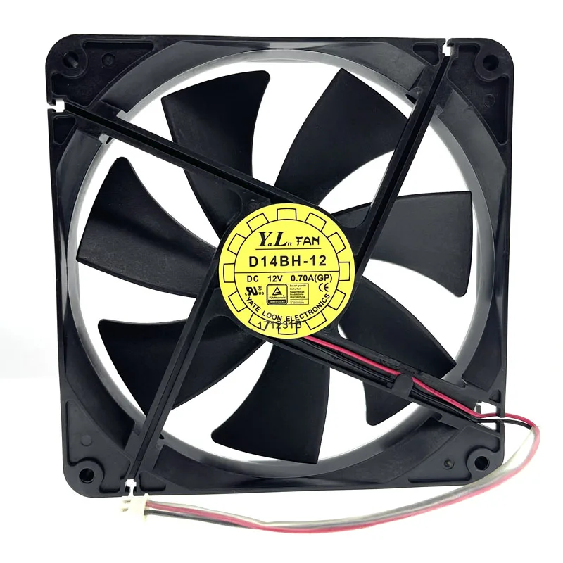 D14BH 12 140 мм вентилятор охлаждения 140x140x25мм высокая скорость 2500 об/мин 0.40A Yate Loon
