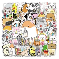 103050pcs cute personalized pet milk tea creative stickers scooter luggage notebook ins wind decorative stickers wholesale
