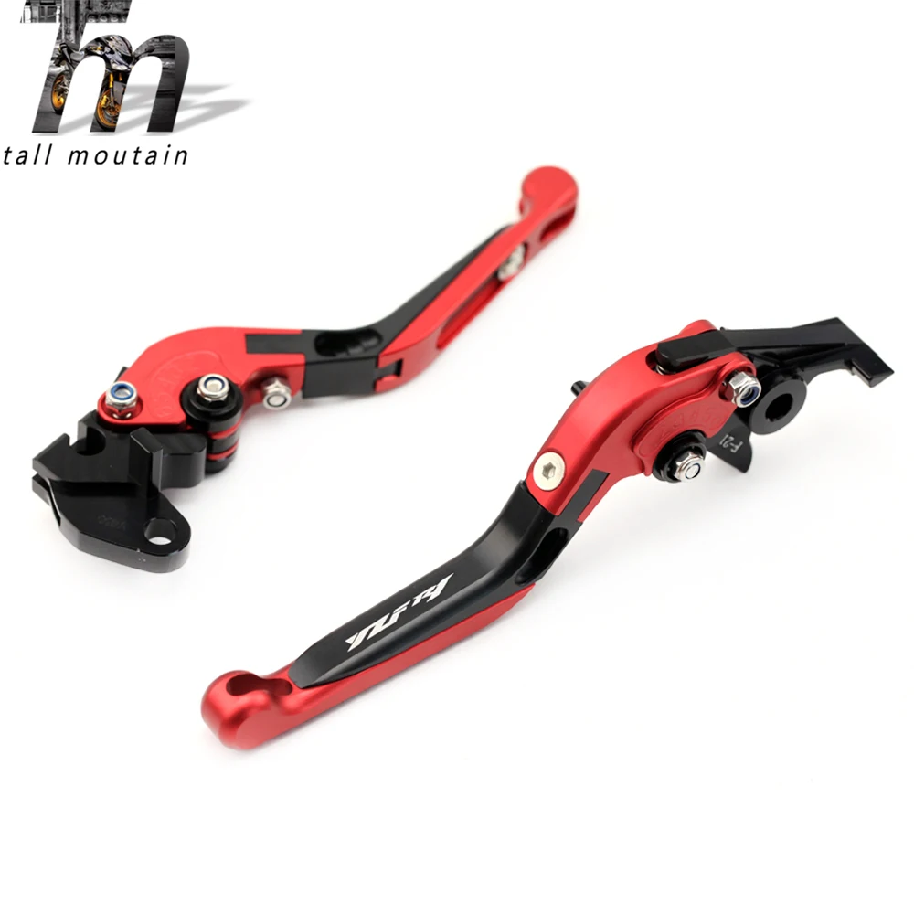 Brake Clutch Lever For YAMAHA YZFR1 YZF-R1 2002-2003 Black+Red Motorcycle Adjustable Folding Extendable Logo YZF R1 | Автомобили и