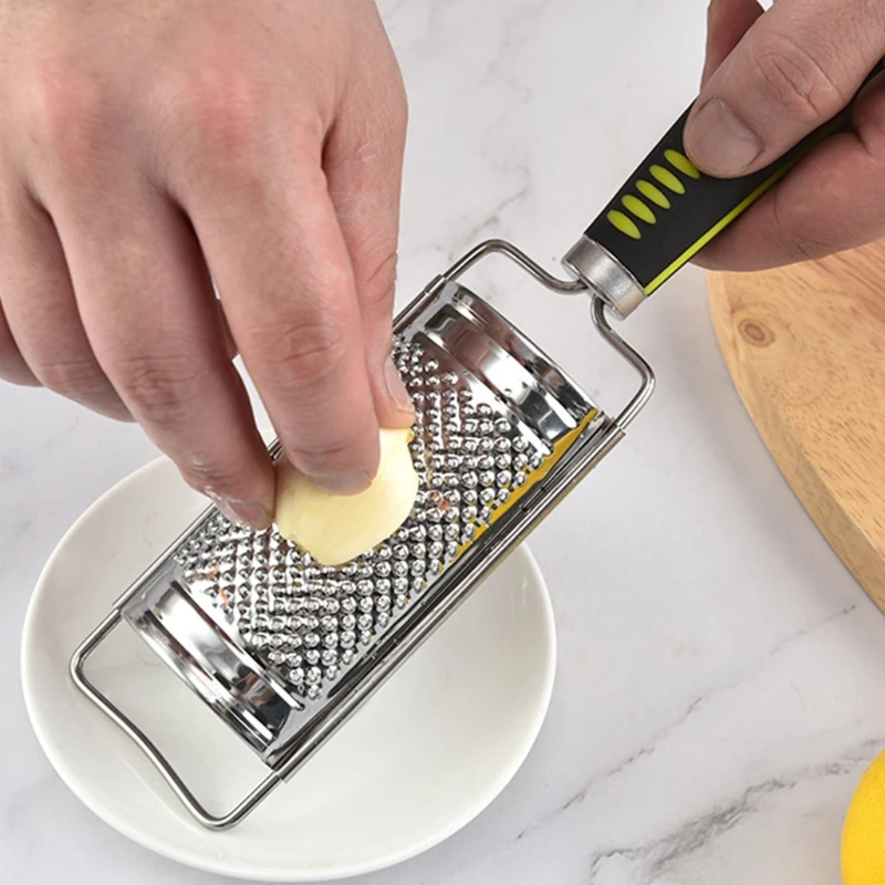 

3 Pcs Stainless Steel Cheese Grater with Brush Lemon Zester Handheld Shredder
