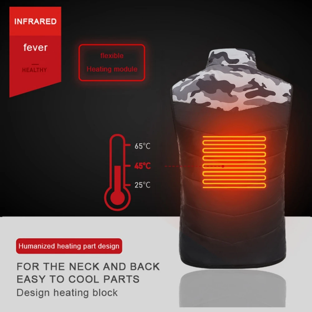 Детская зимняя теплая нагревательная жилетка для катания на лыжах с умным электрическим подогревом для кемпинга, походов, велосипедных прогулок, термоодежда на.