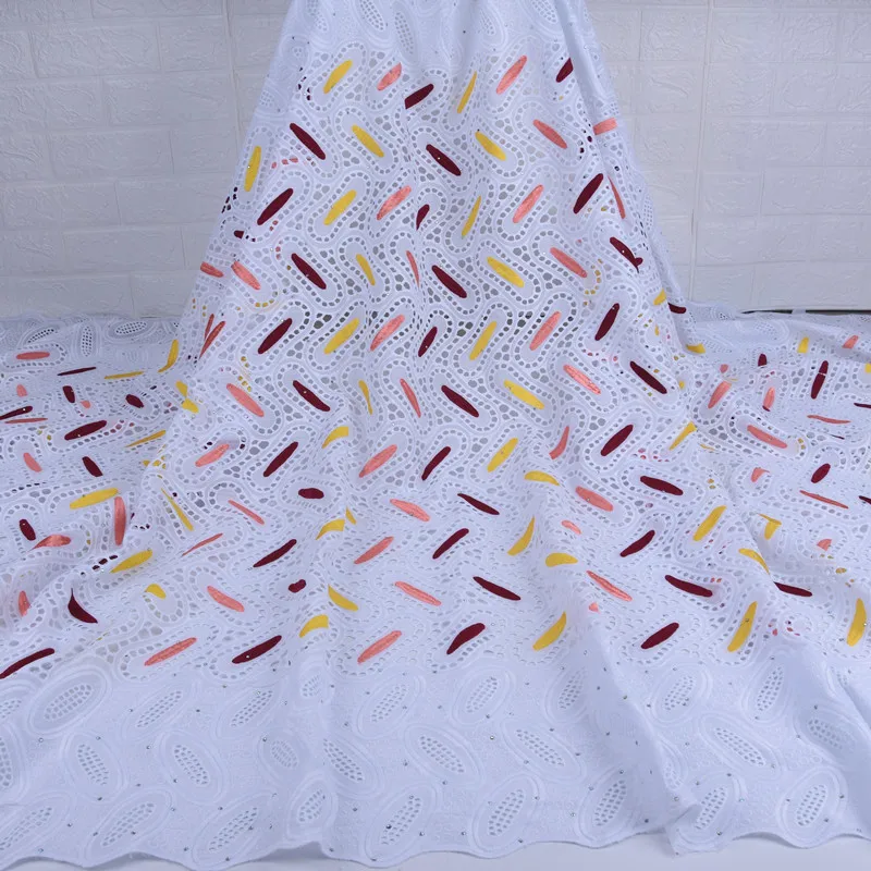 Hollow Pure Cotton African Lace Fabric Swiss Voile In Switzerland Fashion Nigerian Embroidery Women Dress A1722 | Дом и сад