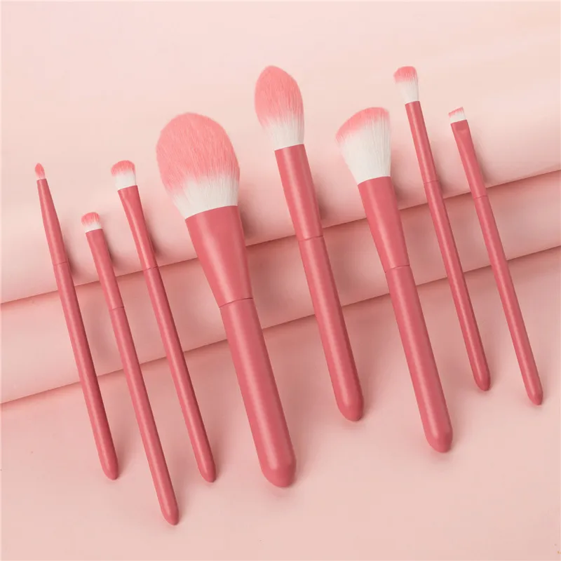 

8Pcs Makeup Brushes Set Red For Foundation Blush Eyeshadow Concealer Powder Lip Make Up Cosmetics Brush Makeup Pen