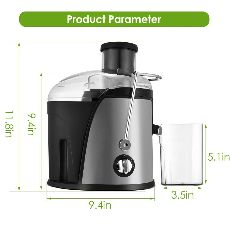 

Juicer Machines 800W Centrifugal Juicer 75 Mm Filling Opening Non-slip Feet Easy Wash Electric Fruit Juicer Machine