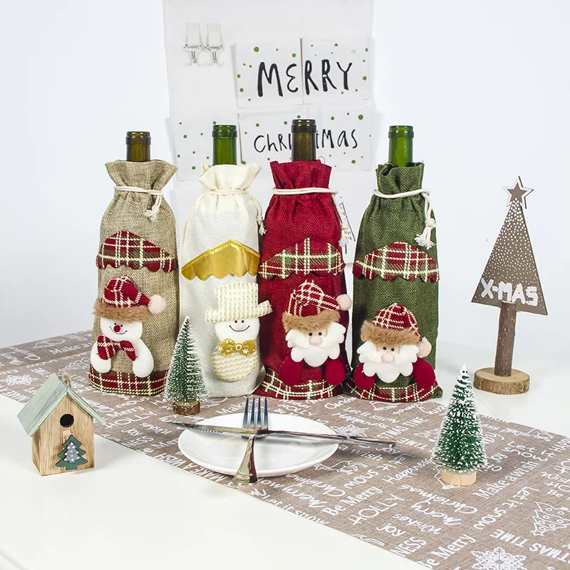 2020 Рождественская Фотосумка Санта Клаус снеговик льняной Фотофон вечеринка