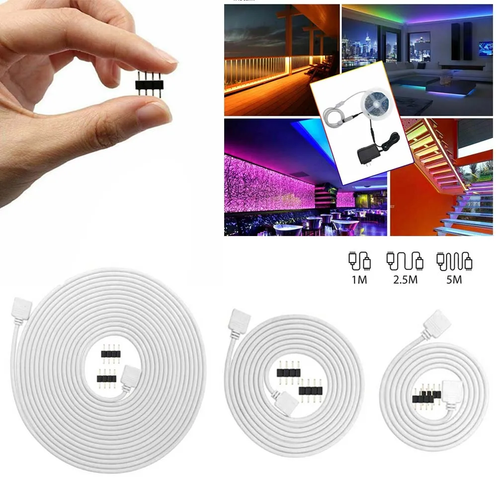 4 контактный Удлинительный провод соединитель для SMD LED ленточный светильник RGB 5050