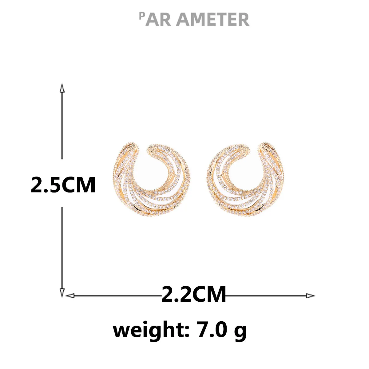 

High Quality Design Sense Zircon Inlaid Hollow Out Retro S925 Silver Needle Atmosphere Simple C-shaped Women's Earrings