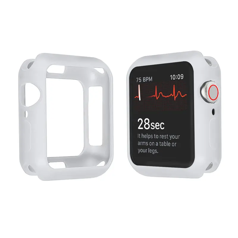 Мягкий чехол для часов из ТПУ для Apple Watch 5, 4, 3, 2, 1, чехол для часов Iwatch 44 мм, 42 мм, 40 мм, 38 мм, чехол для часов с полной защитой - Цвет: Gray