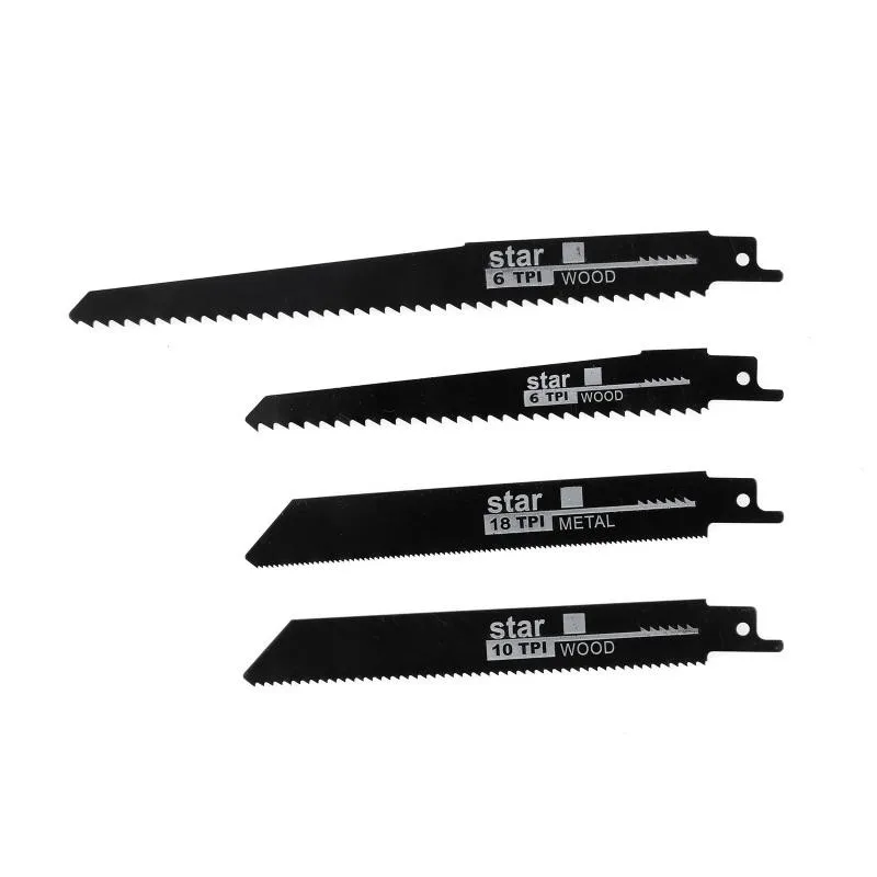 

4Pcs Reciprocating Saw Blade 6/10/18TPI High Carbon Steel Saber Saw For Wood Metal Cutting Jigsaw Blades