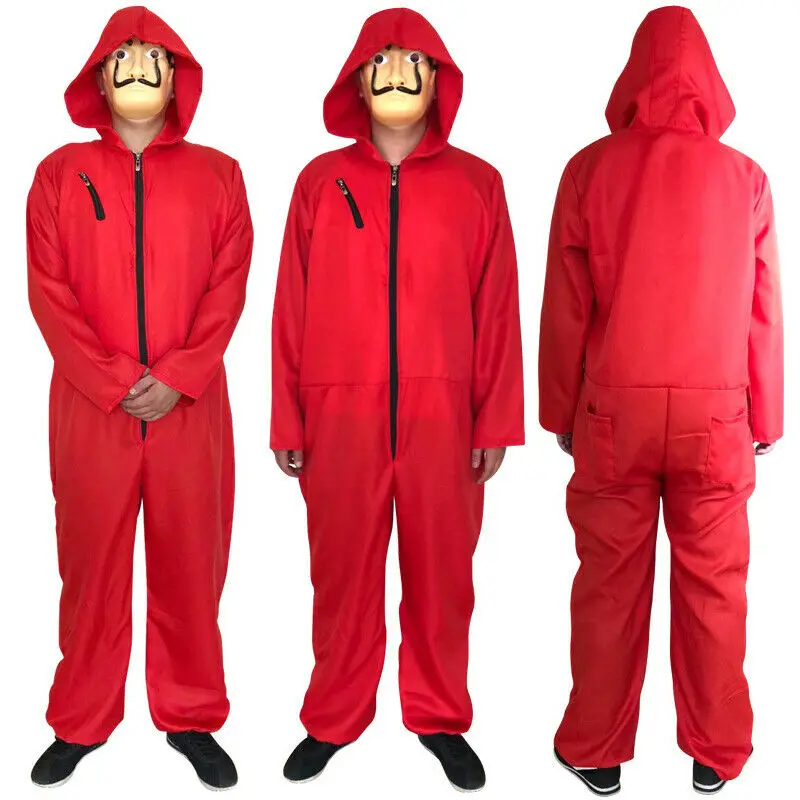 Salvador Dali La Movie Costume Money Heist Jumpsuit Mask Cosplay Outfits House of Paper Role Playing Party Adult |