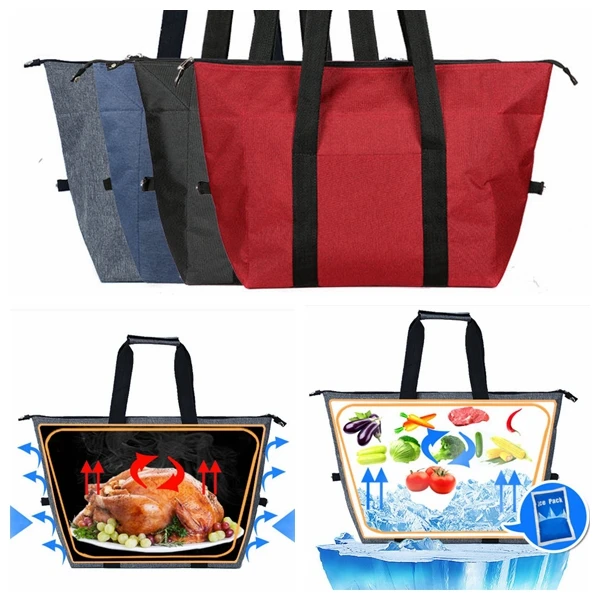 

Portable Lunch Bag New Thermal Insulated Lunch Box Tote Cooler Handbag Bento Pouch Dinner Container School Food Storage Bags