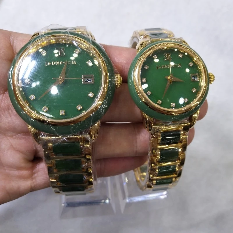 Натуральные и Тянь нефрит русский синий набор нефритовые часы Механические