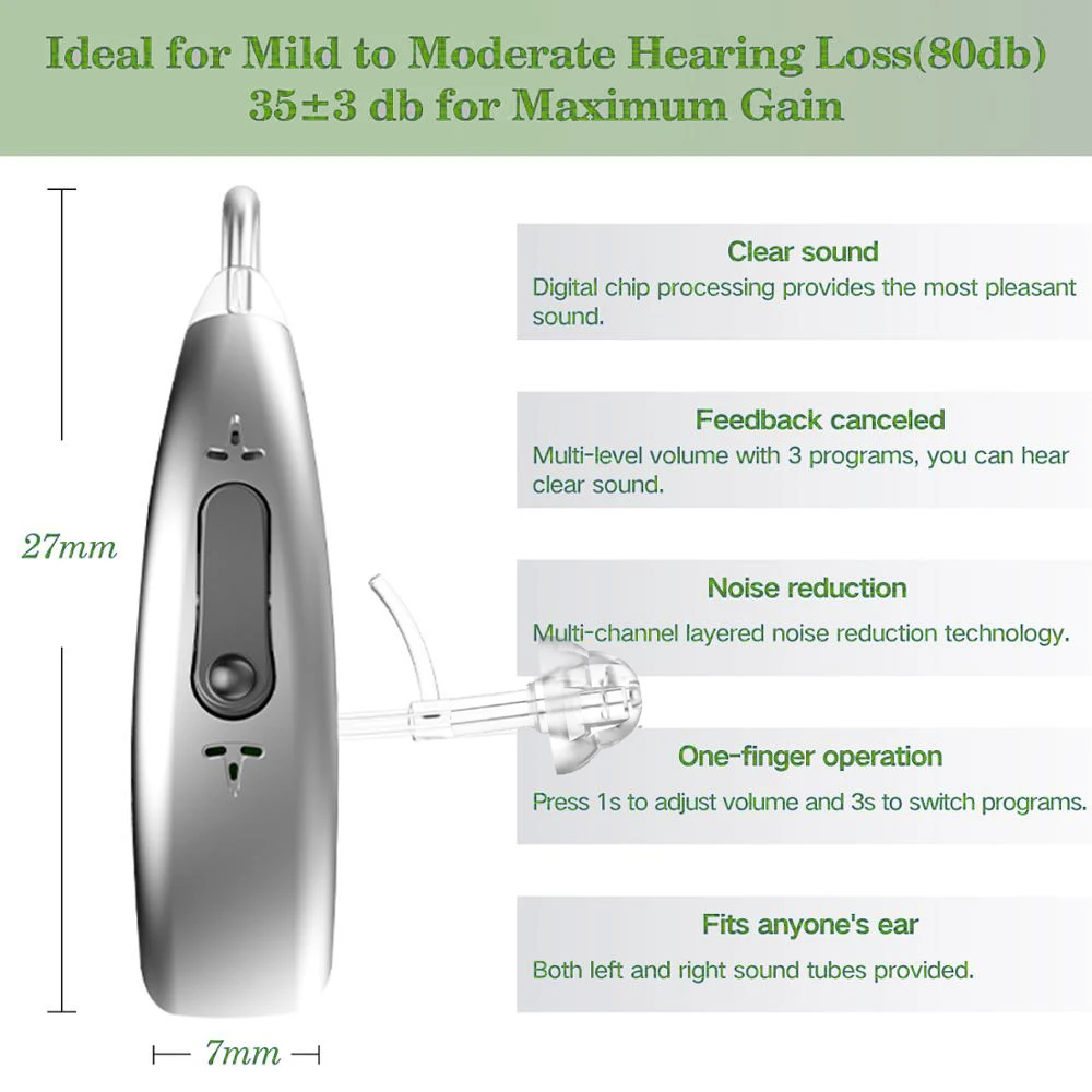 

Best 20 Channel Rechargeable Hearing Aids Invisible Hearing Aid for Deaf Mini Hearing Aids Hearing Amplifier for The Elderly