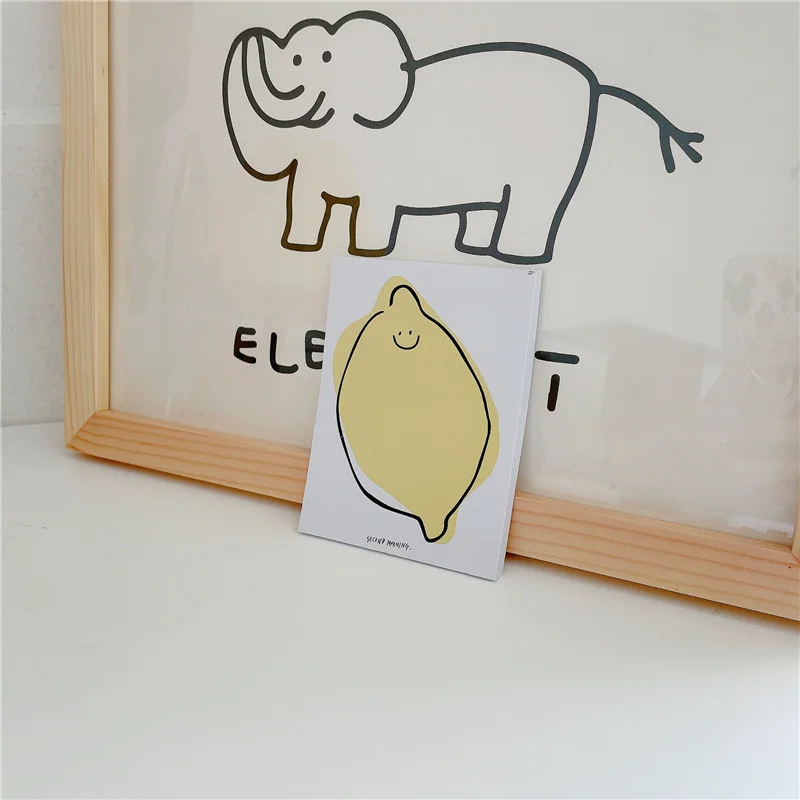 Мини-блокнот для записей в Корейском стиле с изображением лимона и улыбающихся