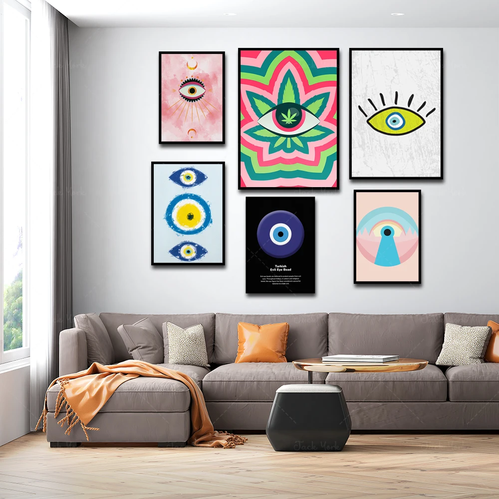 

The All Seeing Eye - Psychedelic Print - Surreal Landscape - Evil Eye Print - Spiritual Poster - Third Eye Chakra -Wall Art