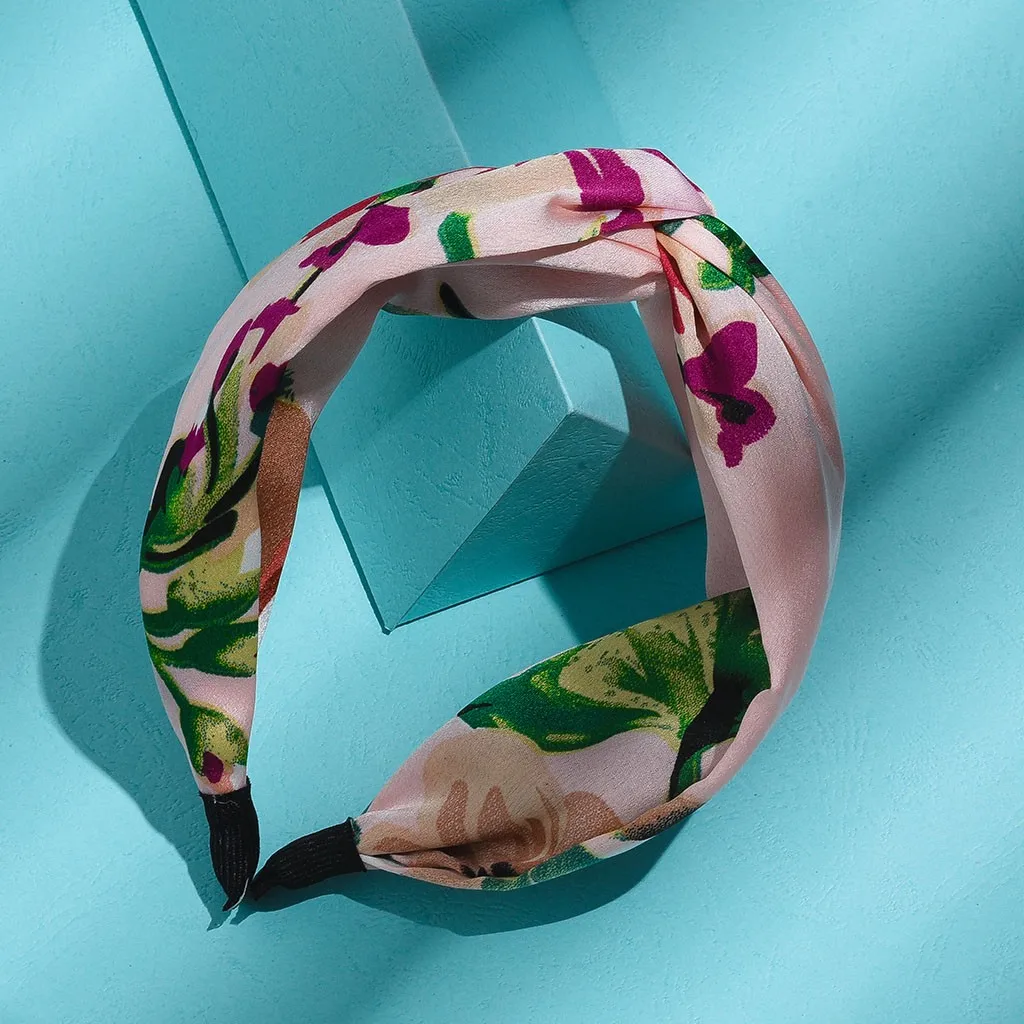 Женский обруч для волос с цветочной лентой повседневный в стиле Харадзюку