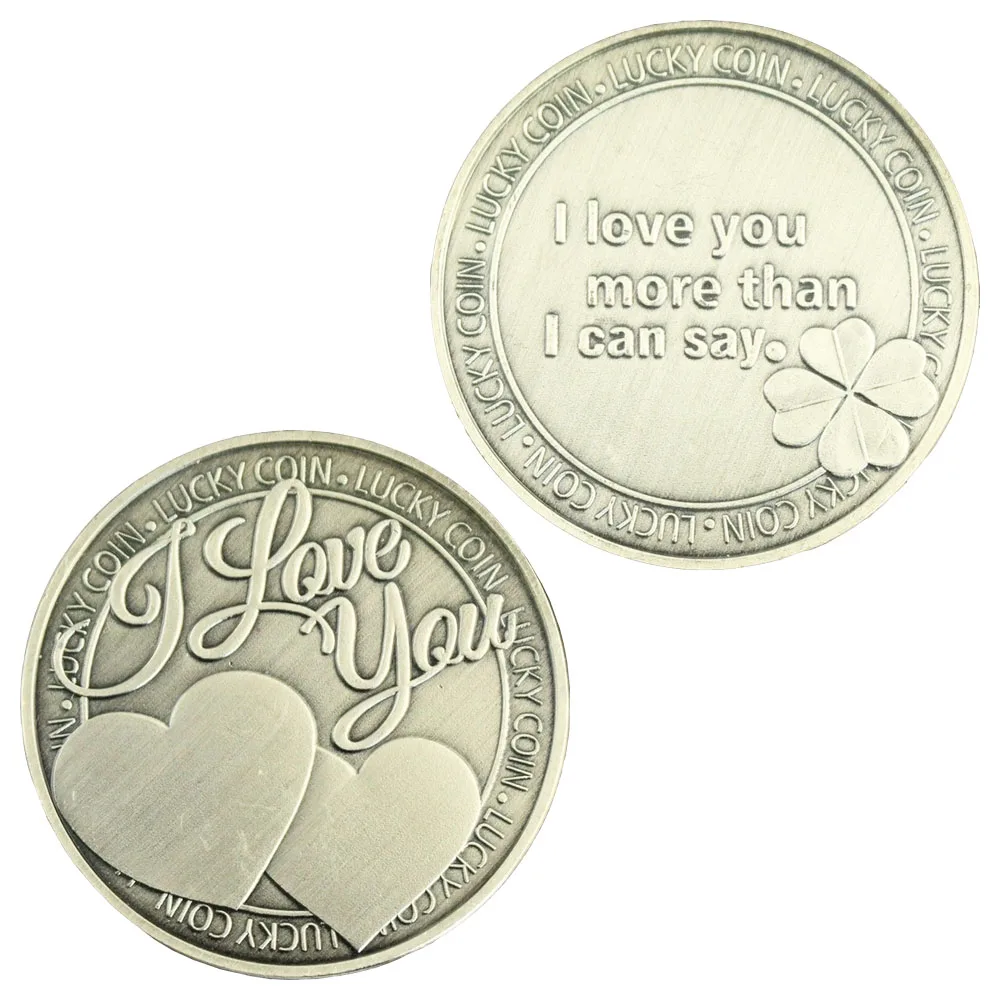 

Памятная монета на удачу Любовь слова я люблю тебя больше, чем я могу сказать Романтика парные коллекционные подарки сувенирная монета с ме...