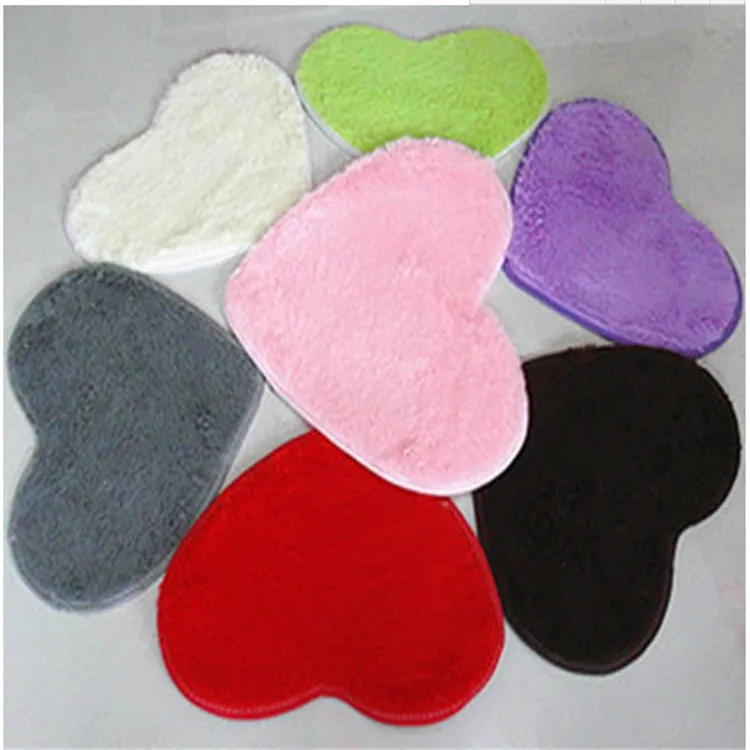 Маленький альфомбра 30x40 см мягкие коврики в форме сердца искусственный шелк