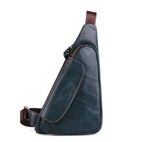 retro mens leather bag fashion shoulder crossbody chest bag multifunction side bag for men