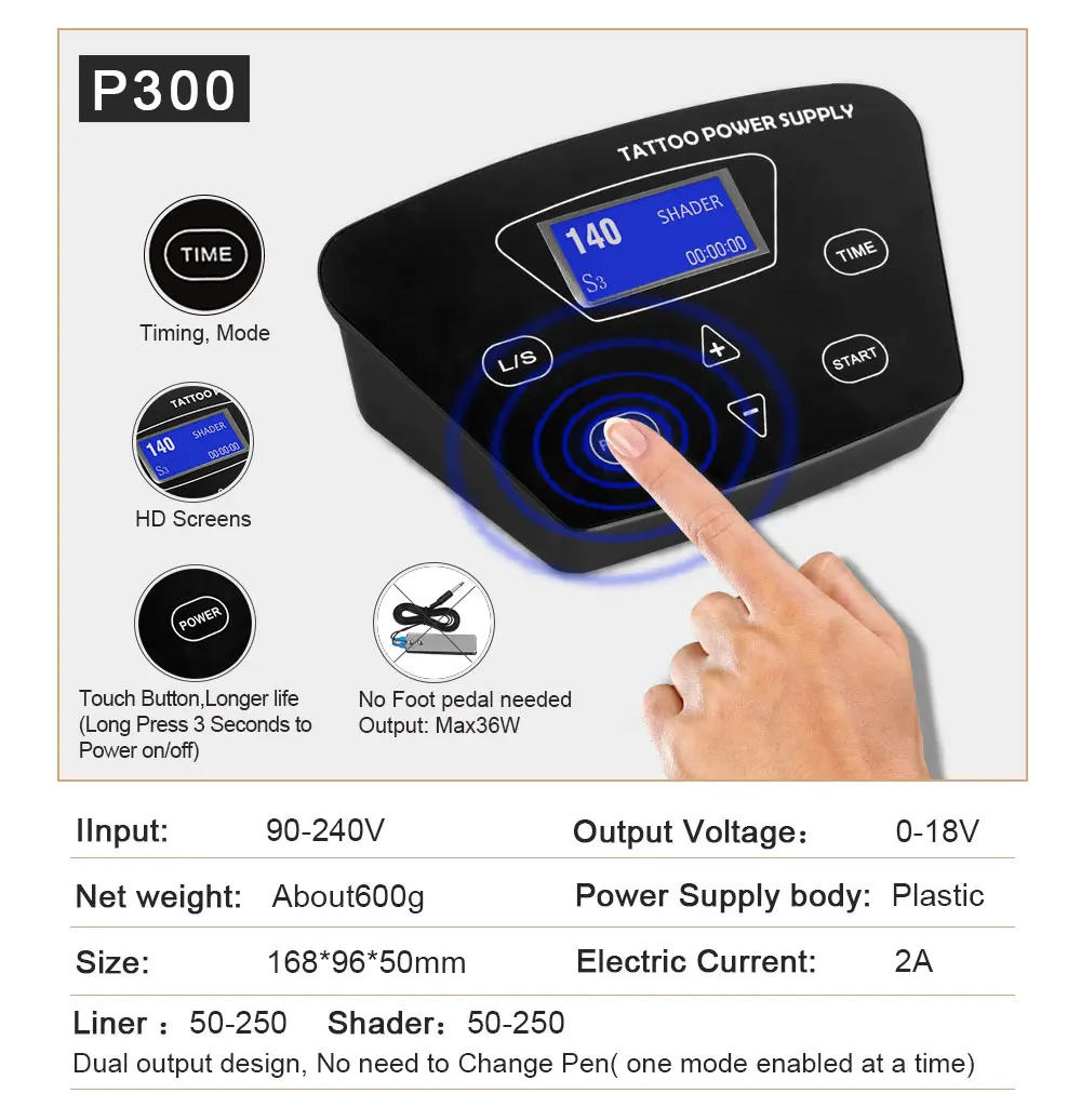 

Tattoo Machine Kit Rotary Tattoo Pen Machine Set with LCD Touch Screen Tattoo Power for Tattoo Permanent Makeup Eyebrow
