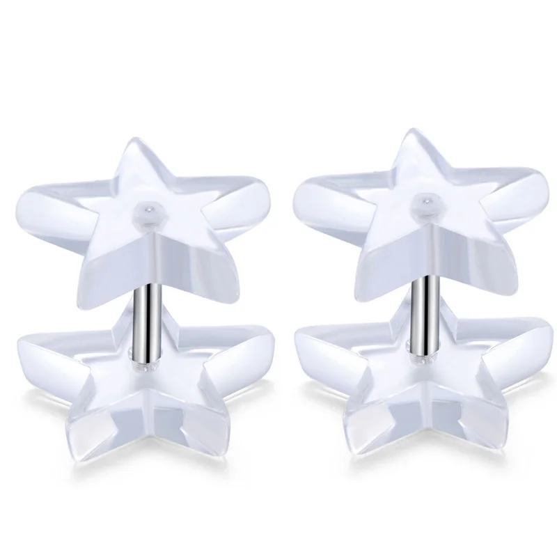 Лидер продаж пара звезд миниатюрные черные прозрачные звезды гвоздики для